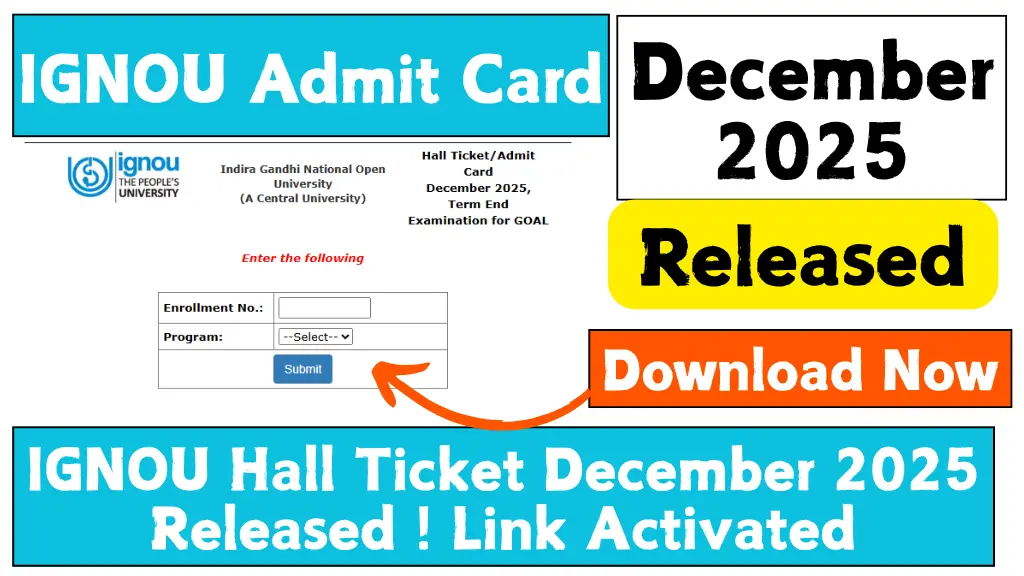 IGNOU Admit Card December 2025