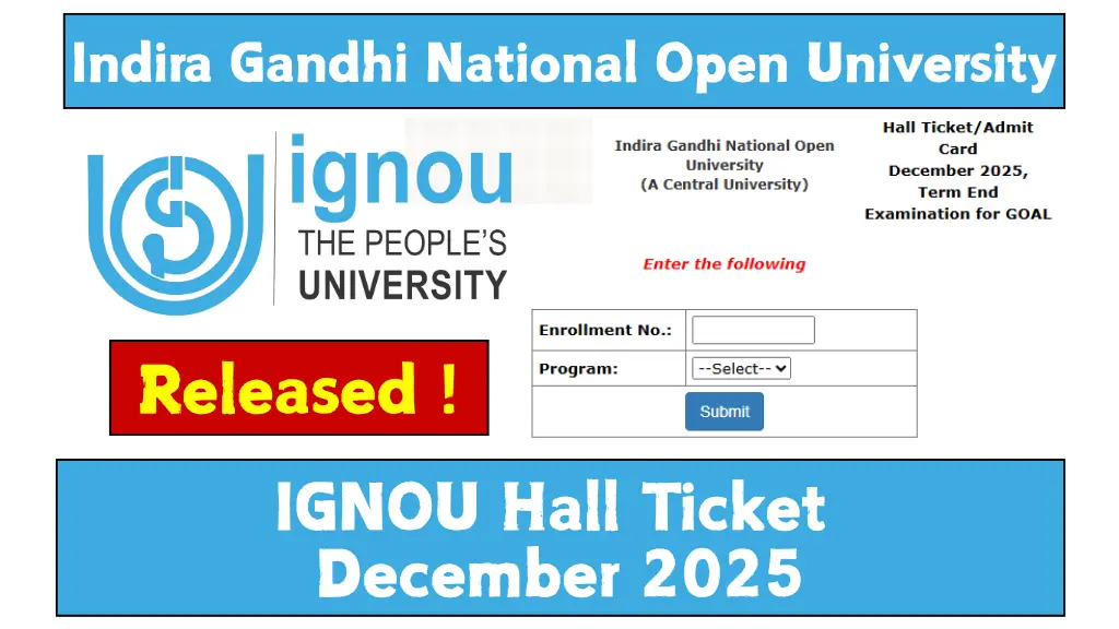 IGNOU Hall Ticket December 2025