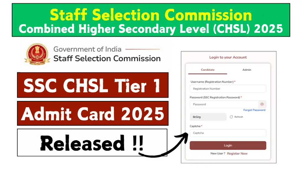 SSC CHSL Tier 1 Admit Card 2025