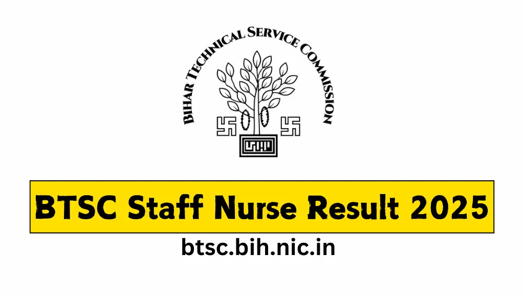 BTSC Staff Nurse Result 2025